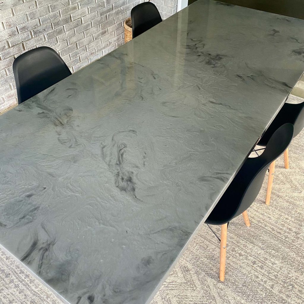 Gray Metallic Dining Room Table