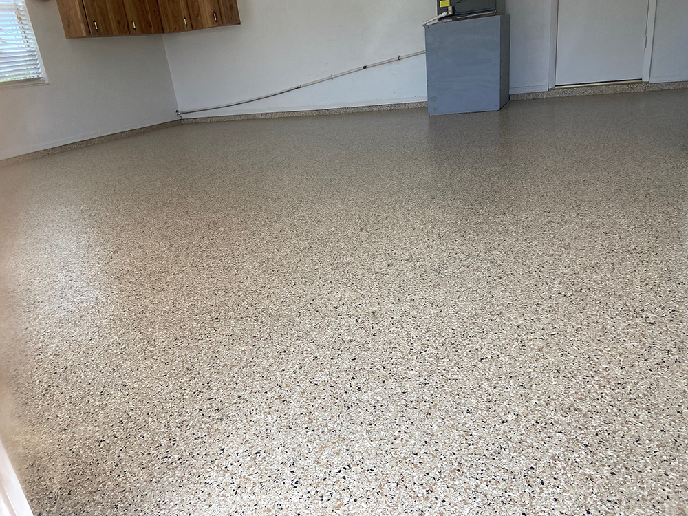 Creekbed Flake Epoxy Garage Floor